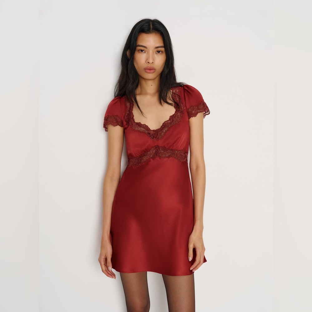 Reformation Romi Silk Dress in Sangre. Brand new without tags,  never worn.